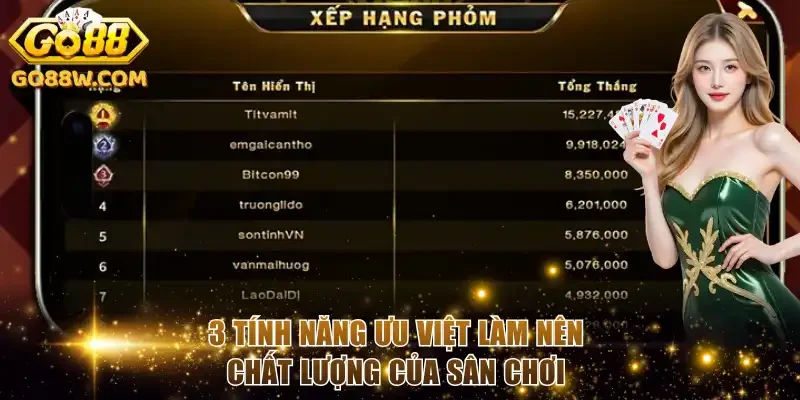 3 tính năng ưu việt làm nên chất lượng của sân chơi